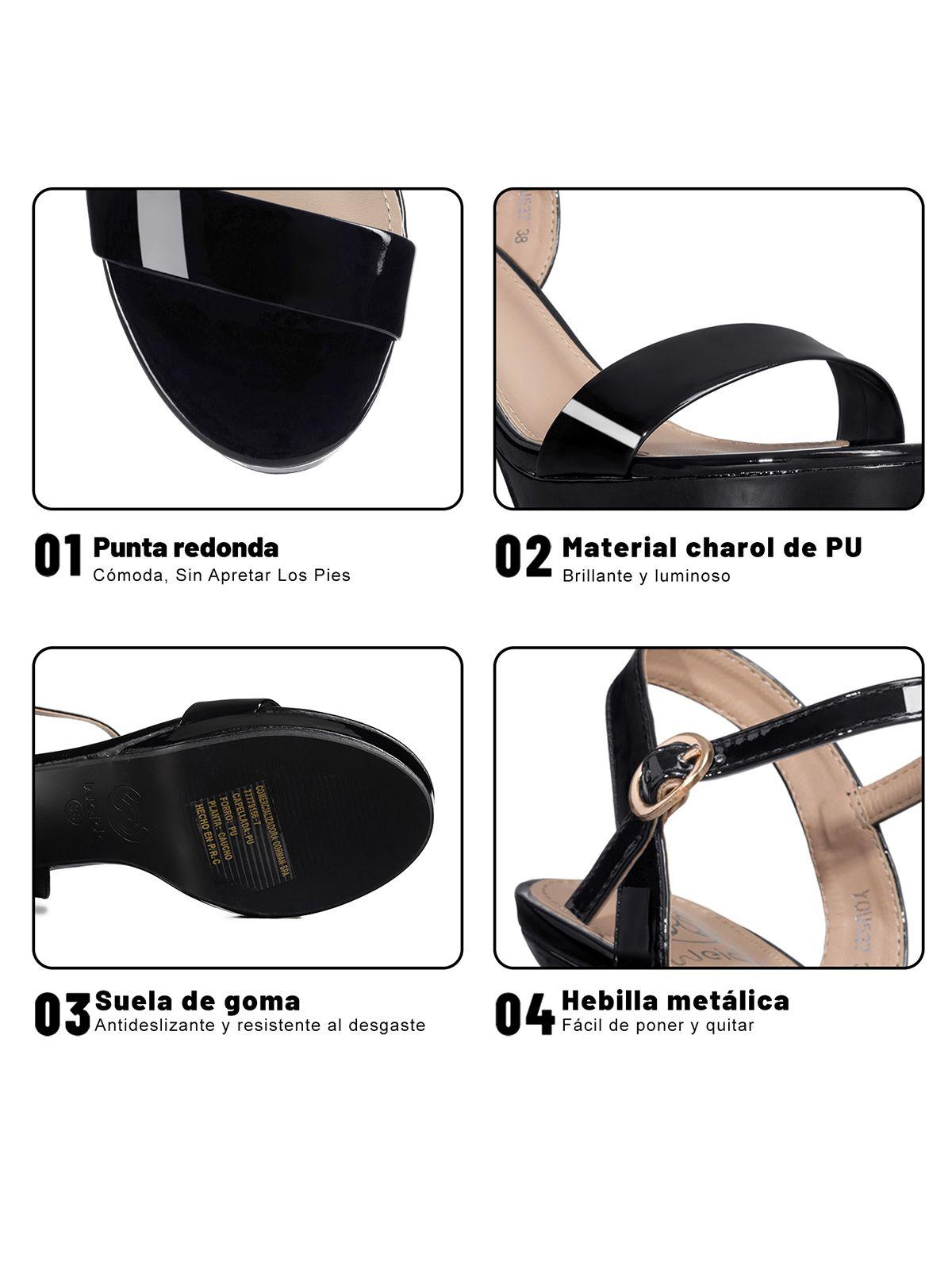 Sandalia Casual Taco Alto Simil Charol Mujer Weide YOU537-8