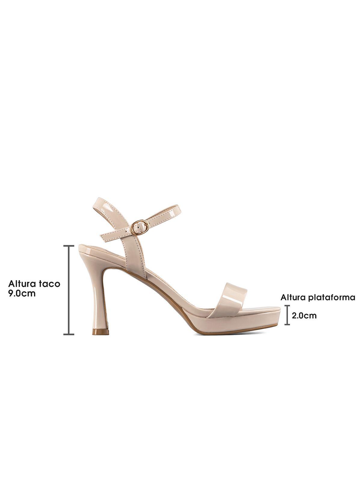 Sandalia Casual Taco Alto Simil Charol Mujer Weide YOU537-4
