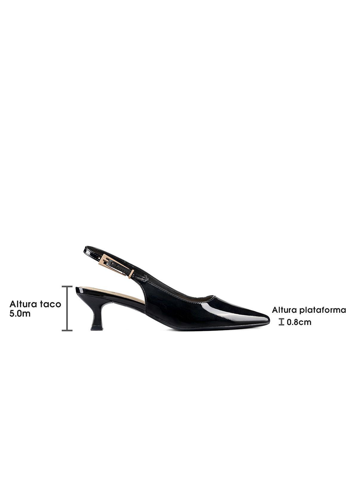 Zapato Taco Talón Abierto Simil Charol Mujer Weide GHE37-7