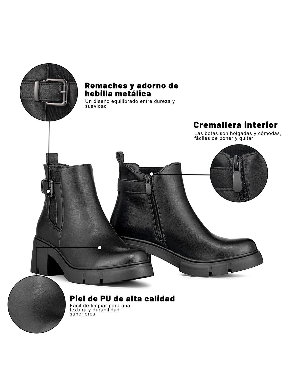 Botin Casual Mujer Vintage Tacon Grueso Elegante Weide QBM19-6