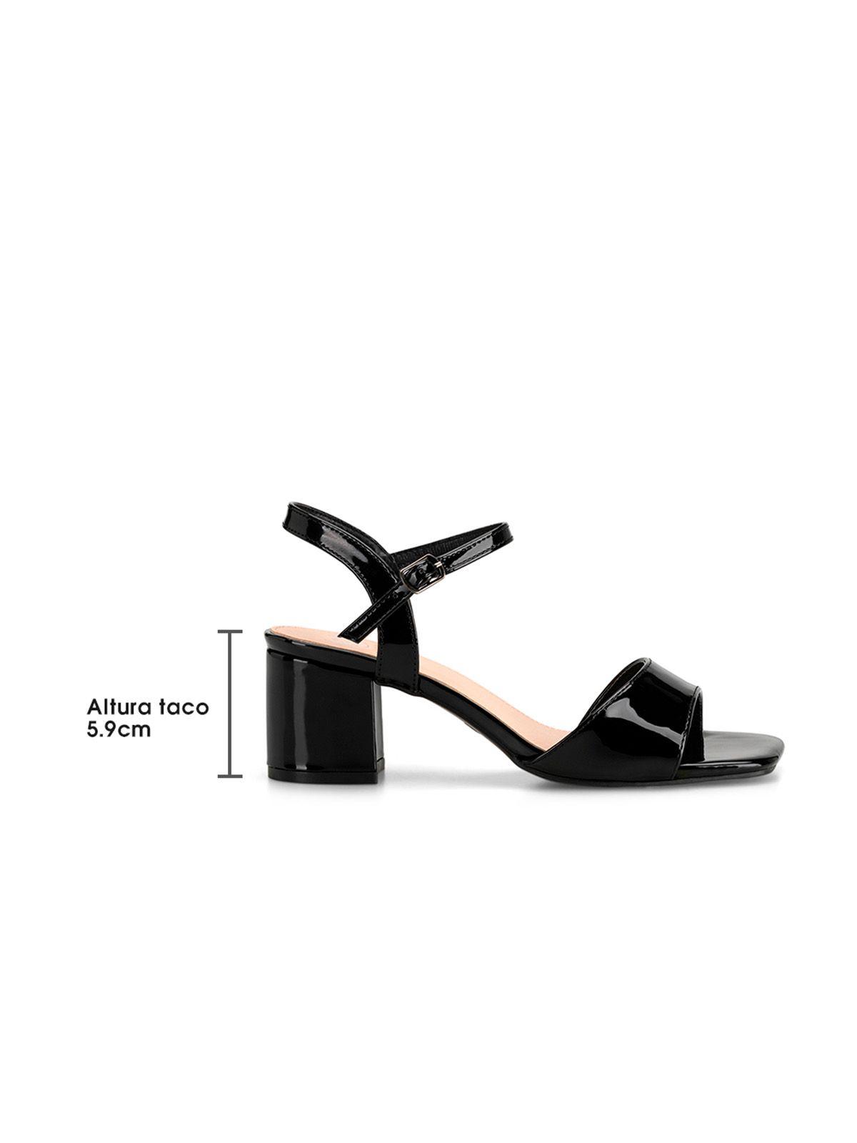 Sandalia Casual Taco Negra Mujer Weide GH79-6