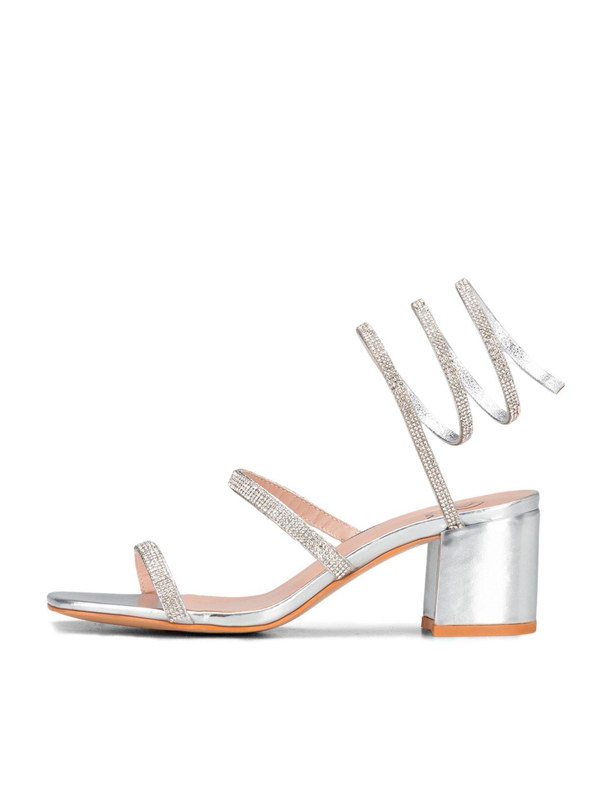 Sandalia Taco Plateado Fiesta QIU298 Weide-1