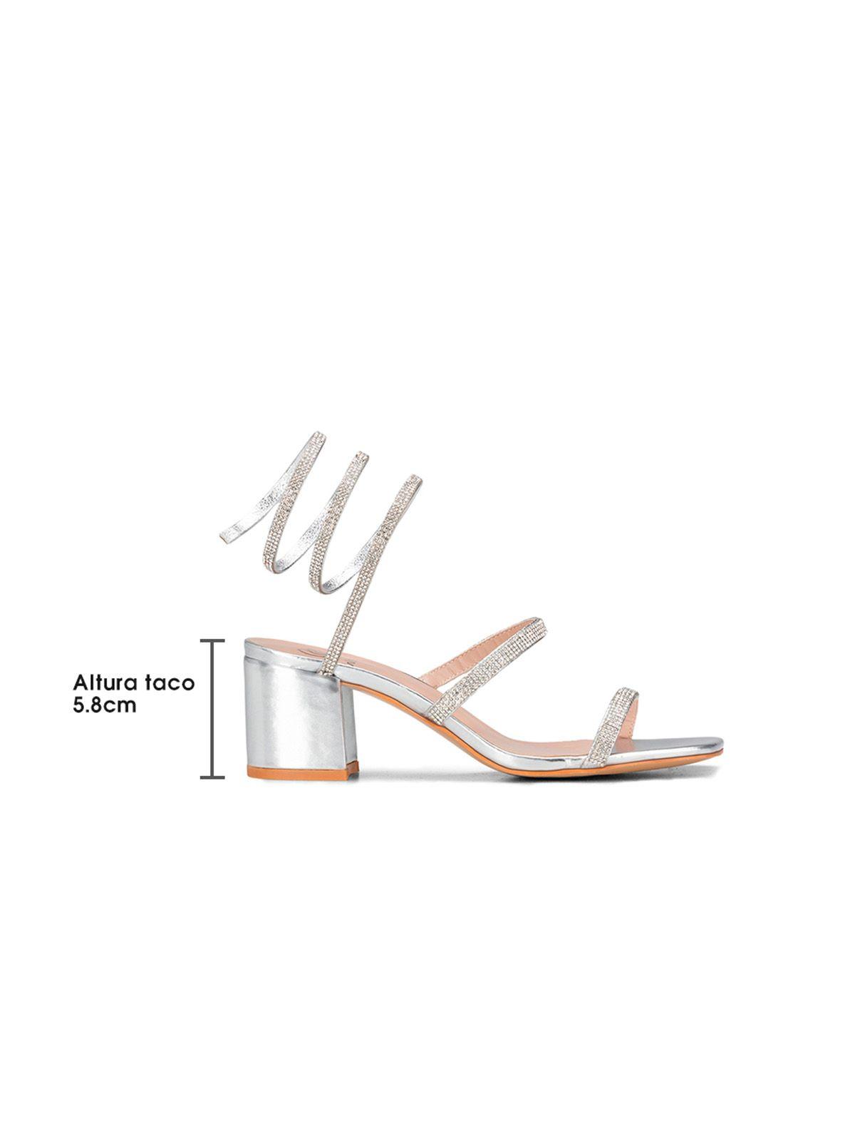 Sandalia Taco Plateado Fiesta QIU298 Weide-4