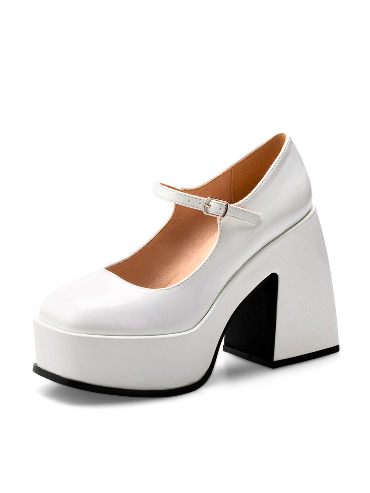 Zapato Taco Alto Blanco Casual YL51 Weide-0