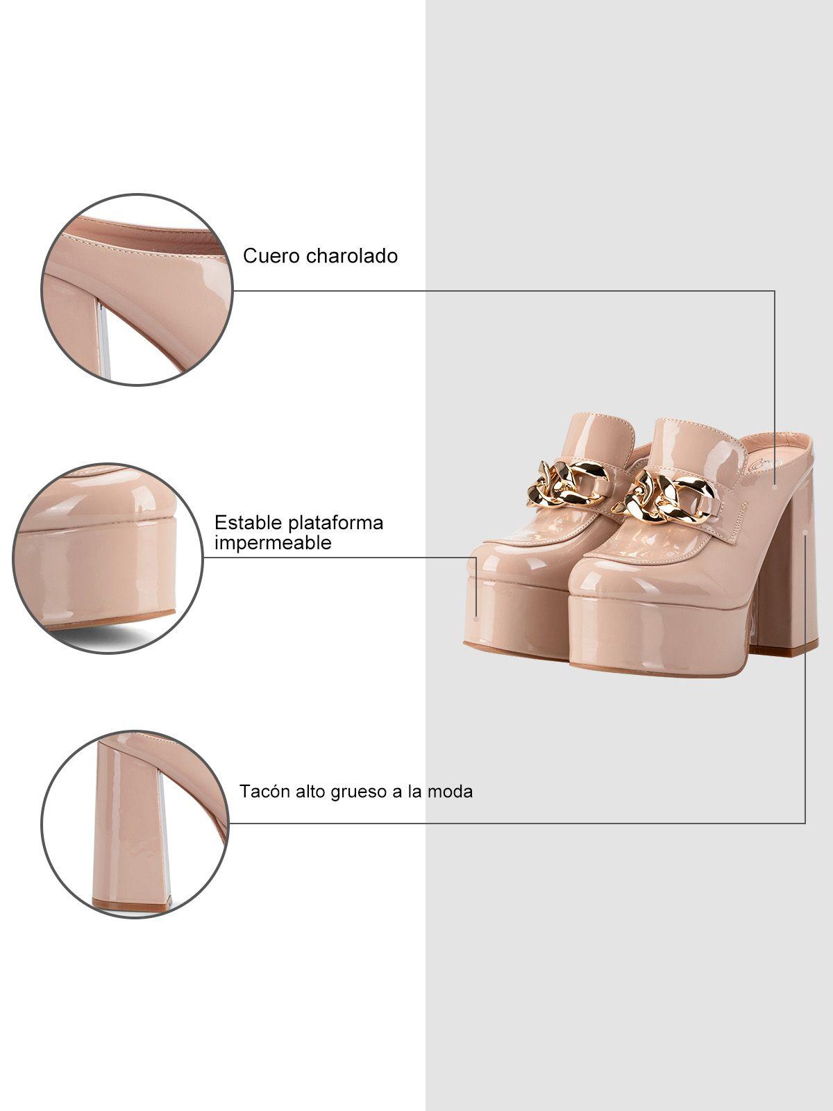 Zapato Plataforma Beige Fiesta YOU219 Weide-5