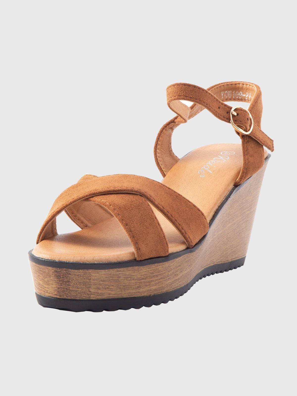 Sandalia Plataforma Telia Camel Weide-0