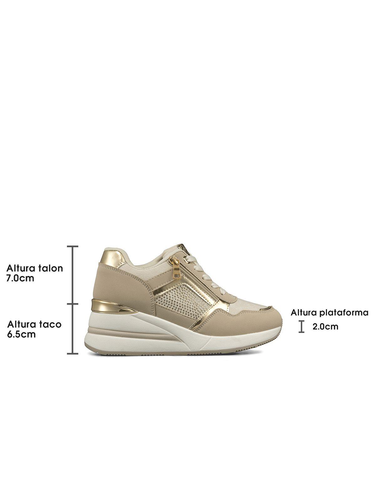Zapatilla Deportiva Taco Cuña Malla Mujer Weide JLL61-3