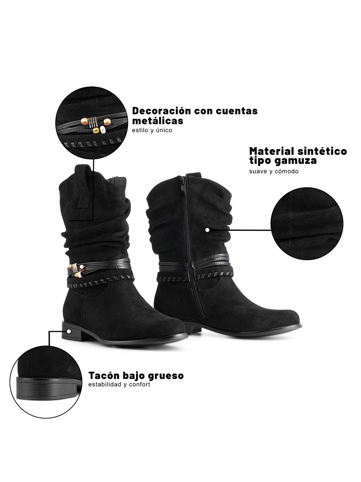 Bota Taco Mujer Outdoor PU Textil Weide HX53-6