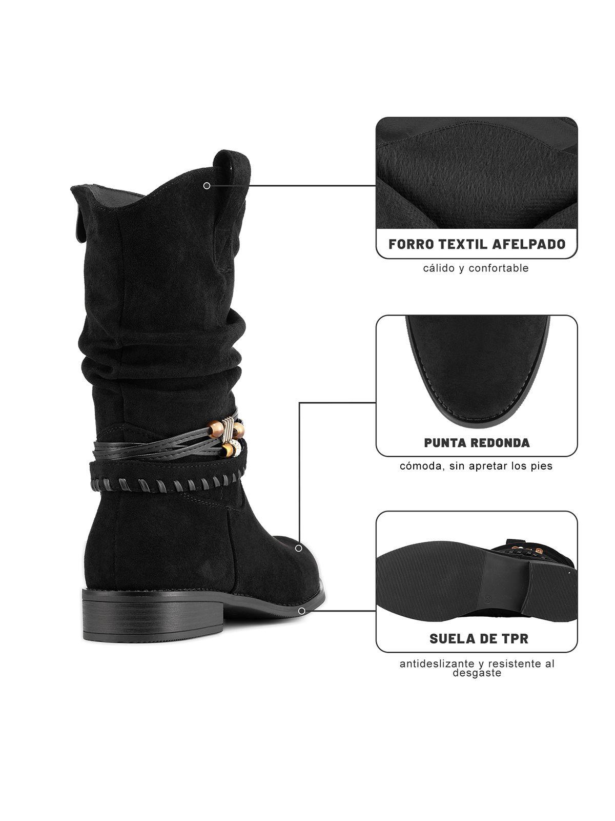 Bota Taco Mujer Outdoor PU Textil Weide HX53-7