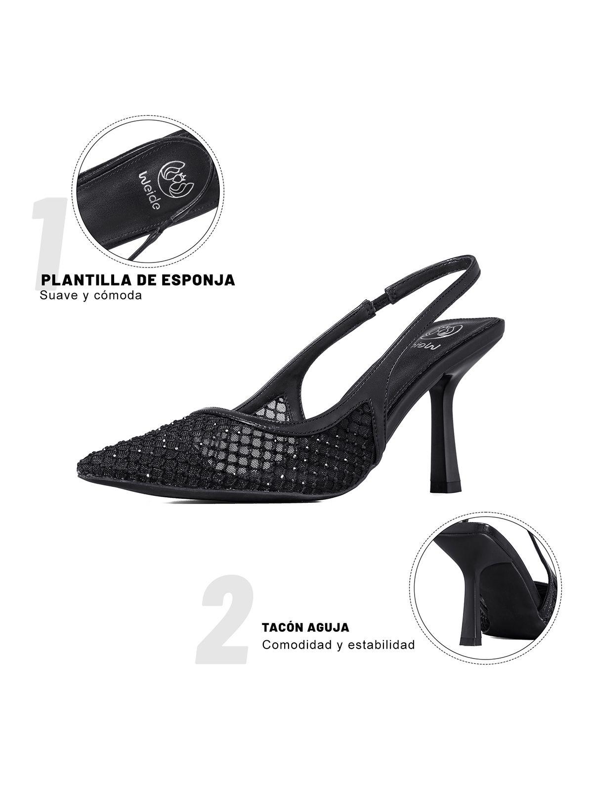 Zapato Tacon Talón Abierto Elegante Mujer Weide GHE35-6