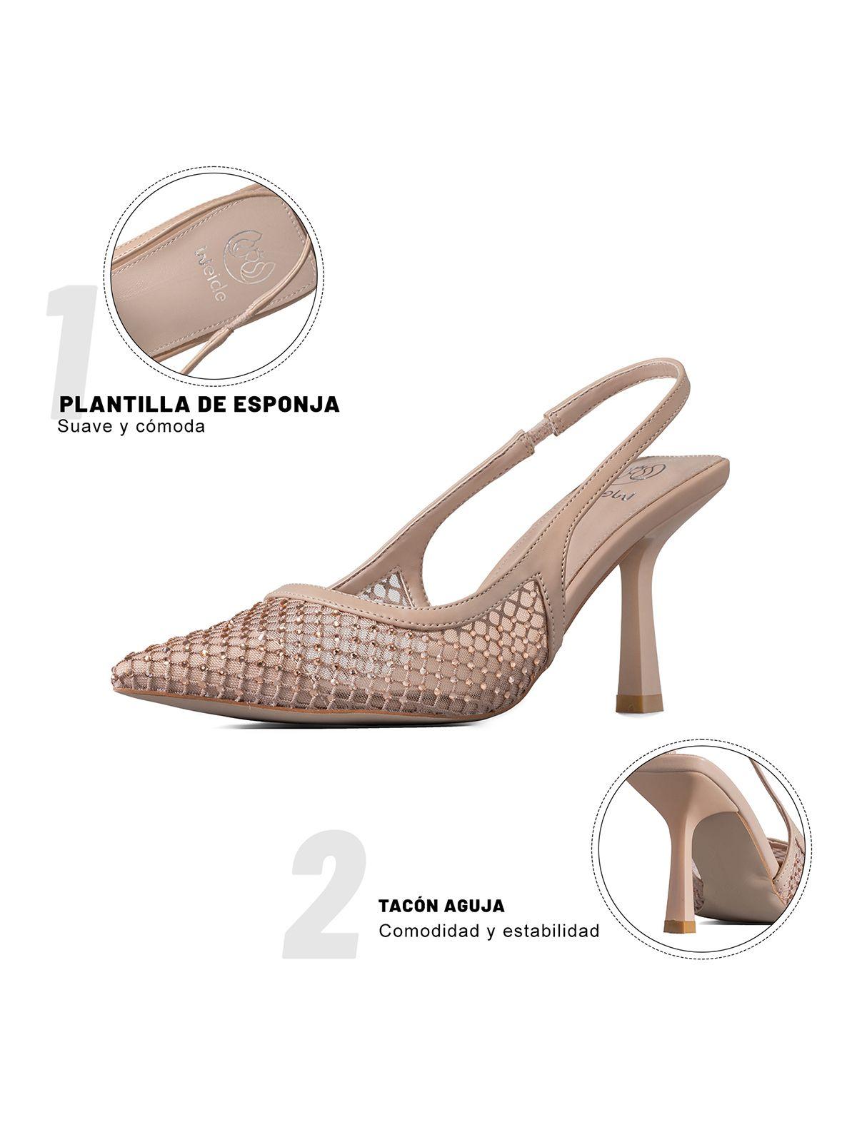 Zapato Tacon Talón Abierto Elegante Mujer Weide GHE35-8