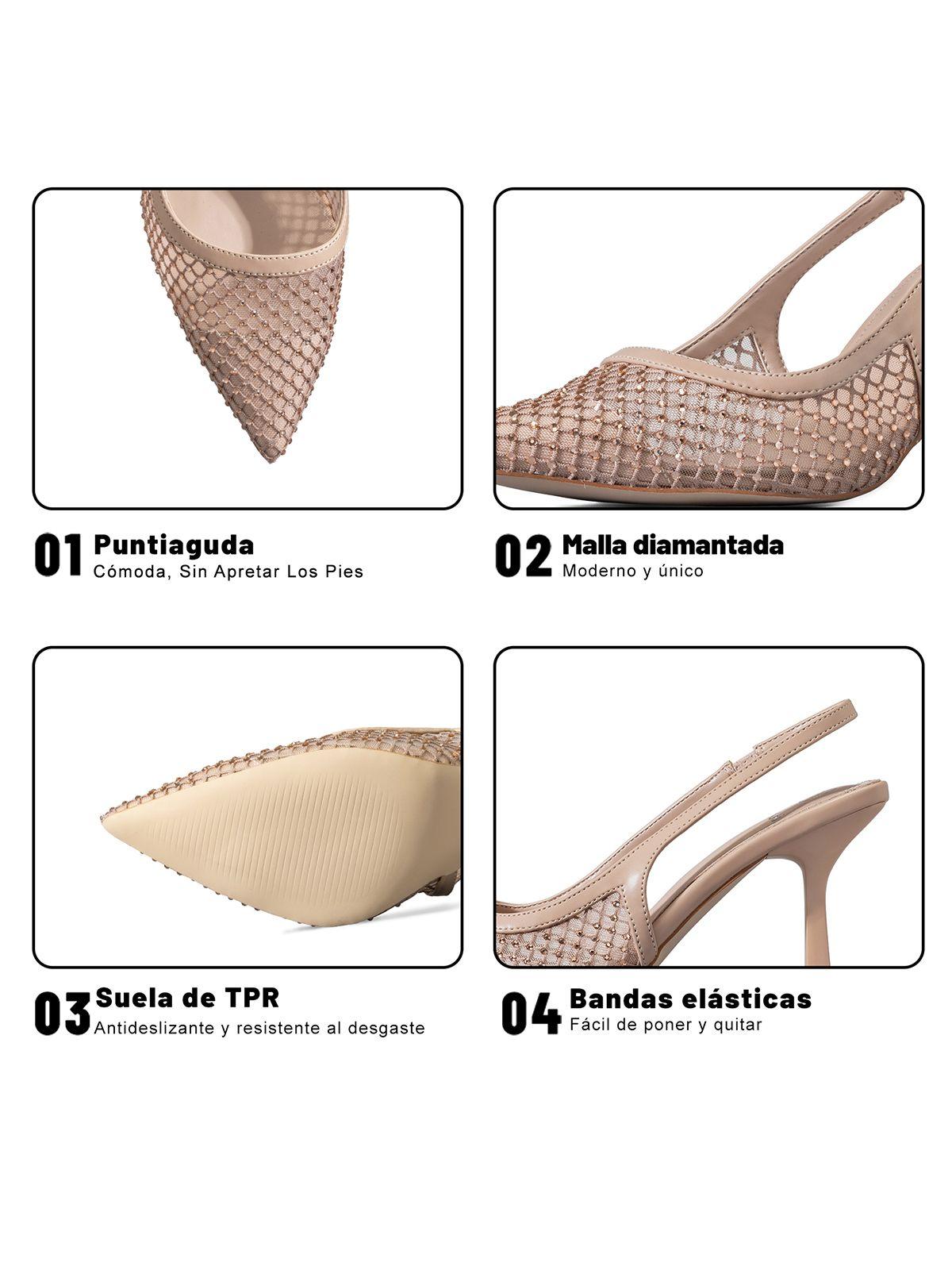 Zapato Tacon Talón Abierto Elegante Mujer Weide GHE35-9
