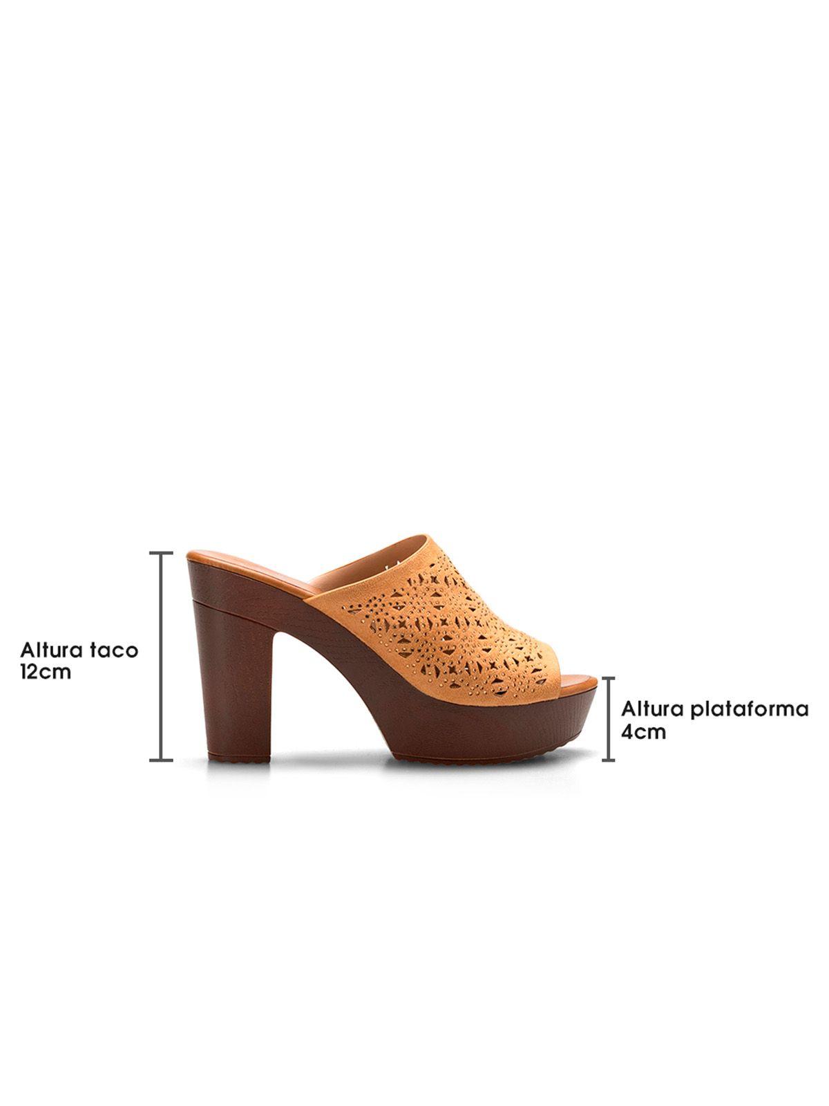 Sandalia Taco Alto Caqui Casual QIU328 Weide-4