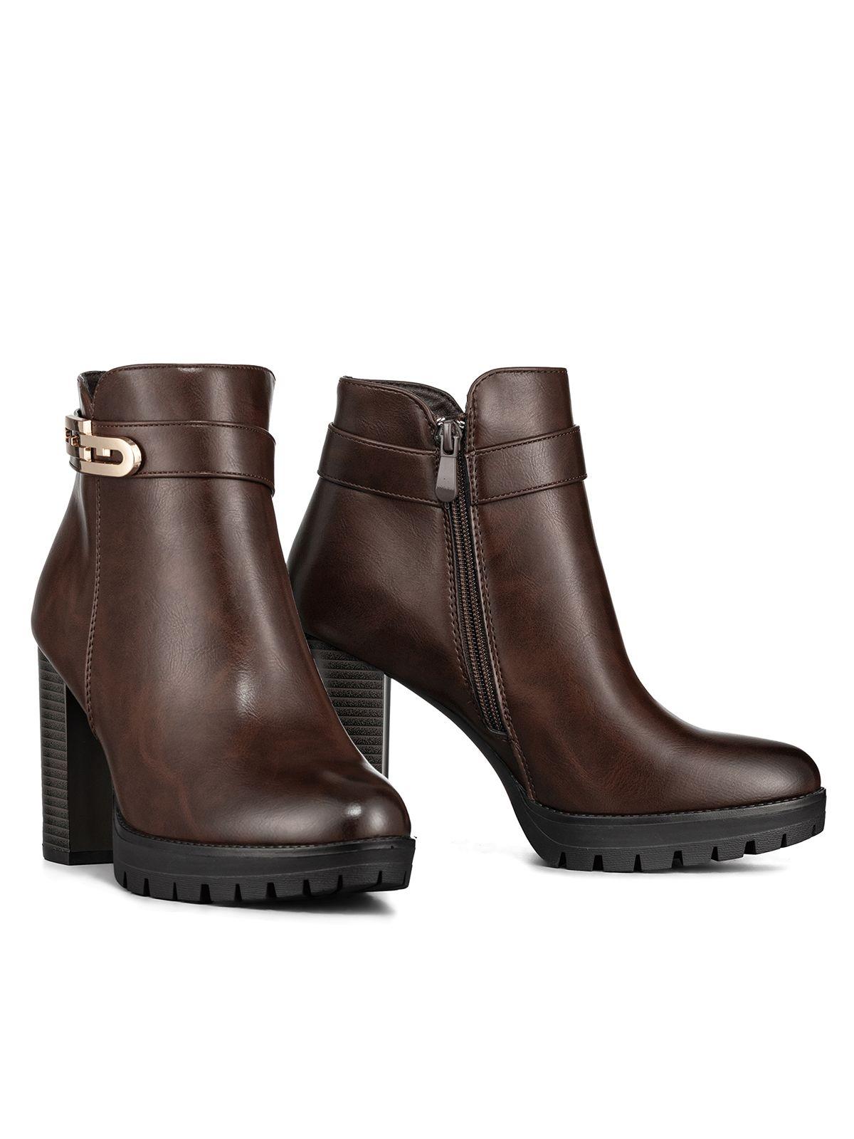 Botin Casual Mujer Vintage Comodo Tacon Grueso Weide QBM15-4