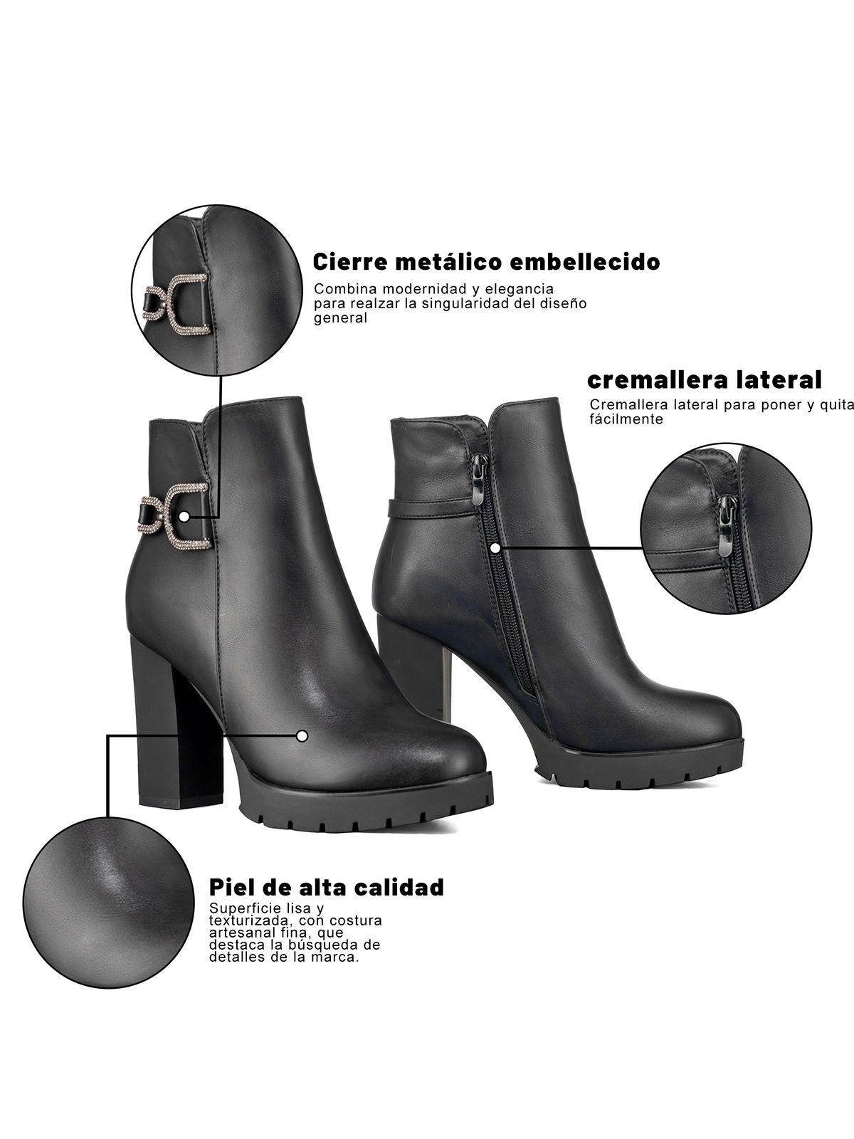 Botin Casual Mujer Eco Cuero Tacon Grueso Vintage Weide ZS62-6