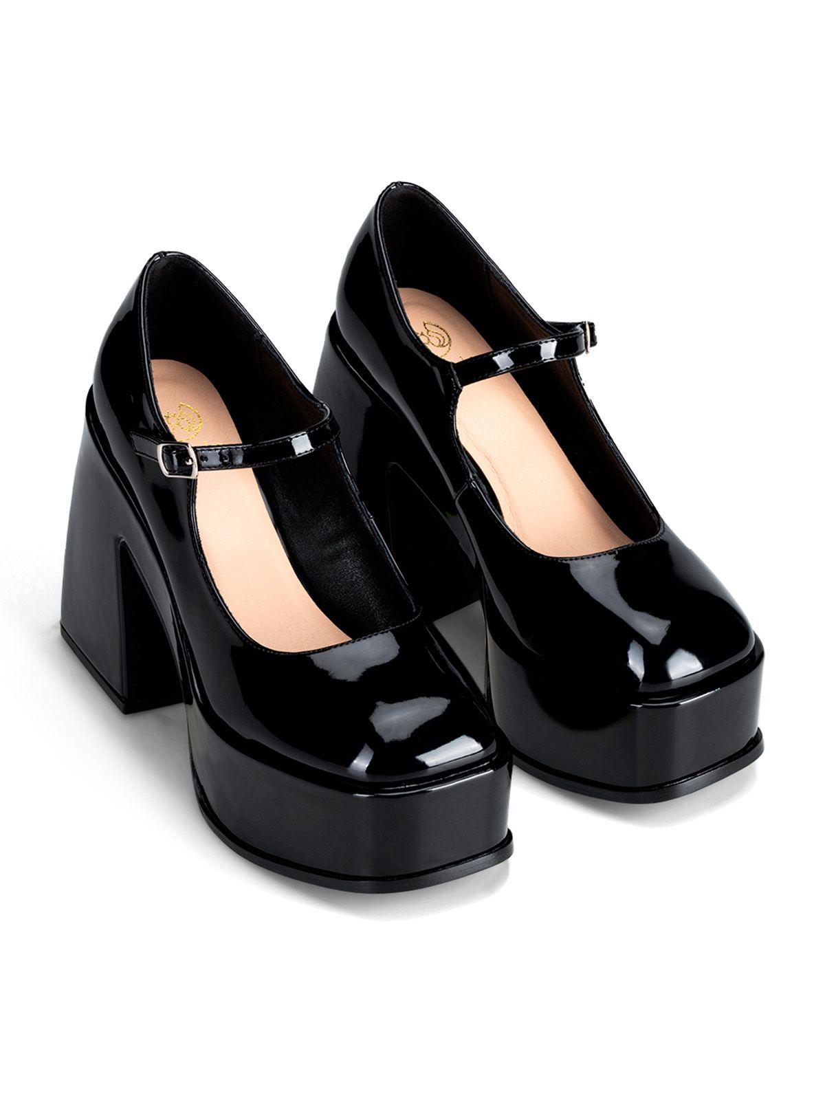Zapato Taco Alto  Negro Casual YL51 Weide-2