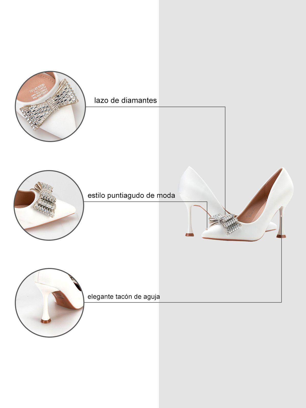 Zapato Taco Alto Blanco Fiesta QIU313 Weide-5