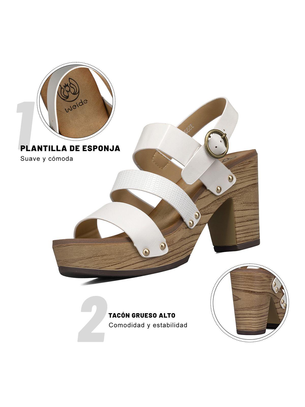 Sandalia Vintage Casual Taco Grueso Mujer Weide JS82-6