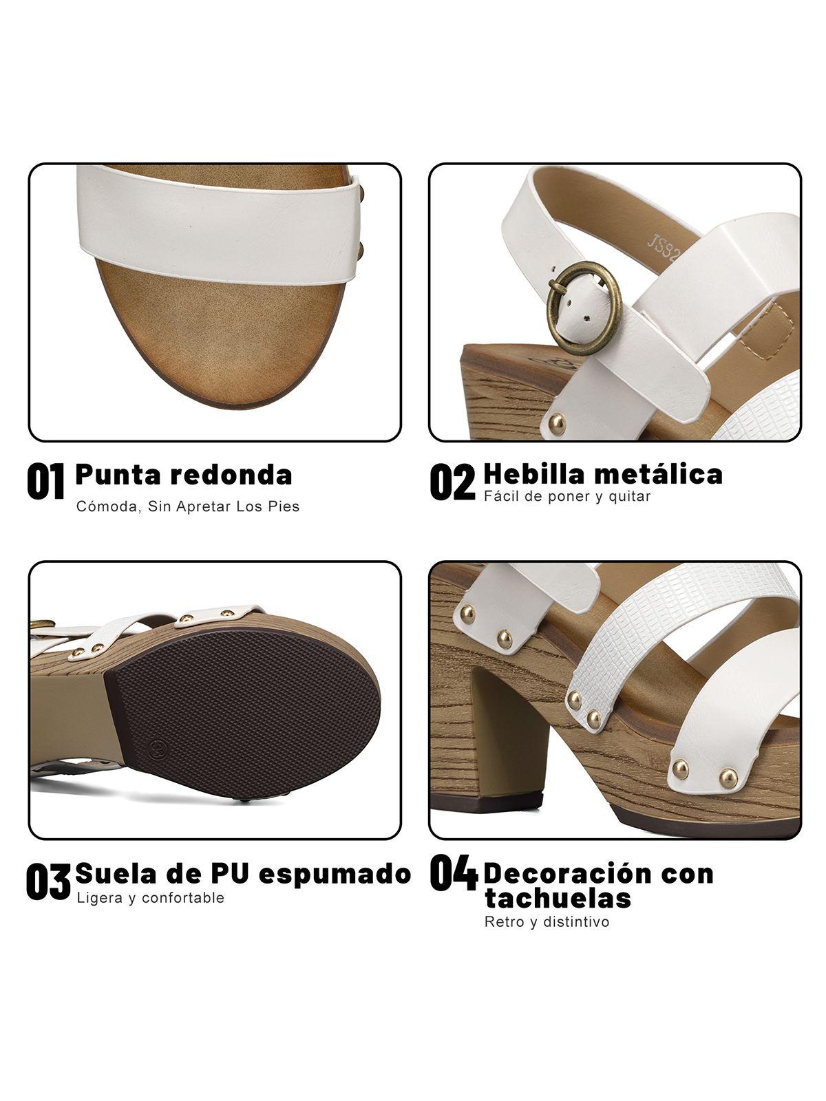 Sandalia Vintage Casual Taco Grueso Mujer Weide JS82-7