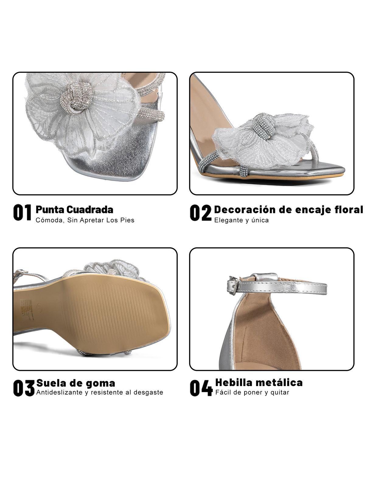 Sandalia Moda Taco Alto Punta Cuadrada Mujer Weide QIU383-8