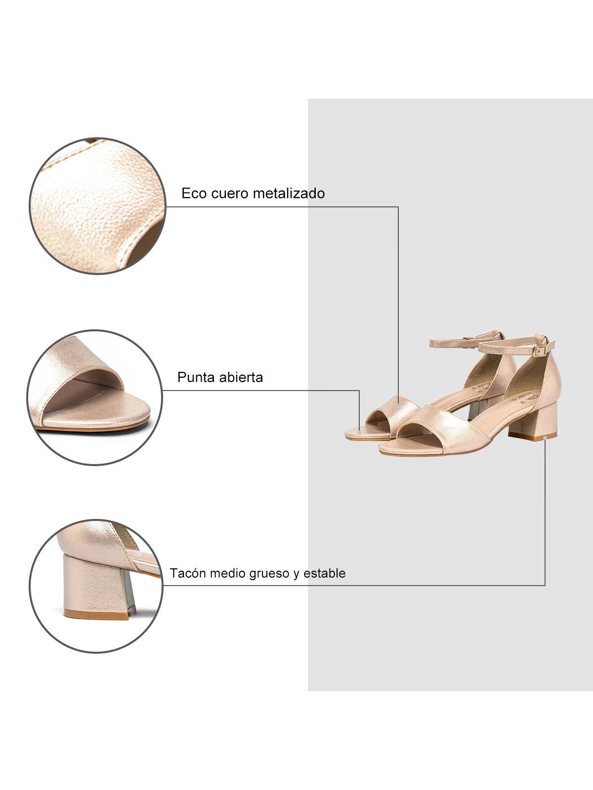 Sandalia Taco  Champan Fiesta Mujer Weide QIU238-7