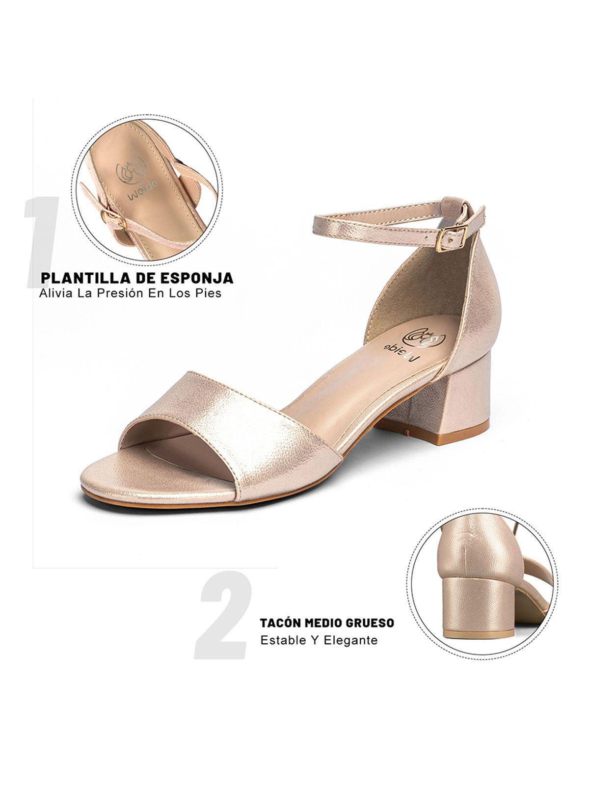 Sandalia Taco  Champan Fiesta Mujer Weide QIU238-6