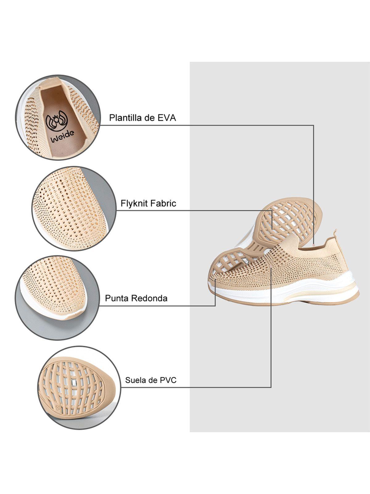 Zapatilla Beige Casual Mujer Weide TFA197-6