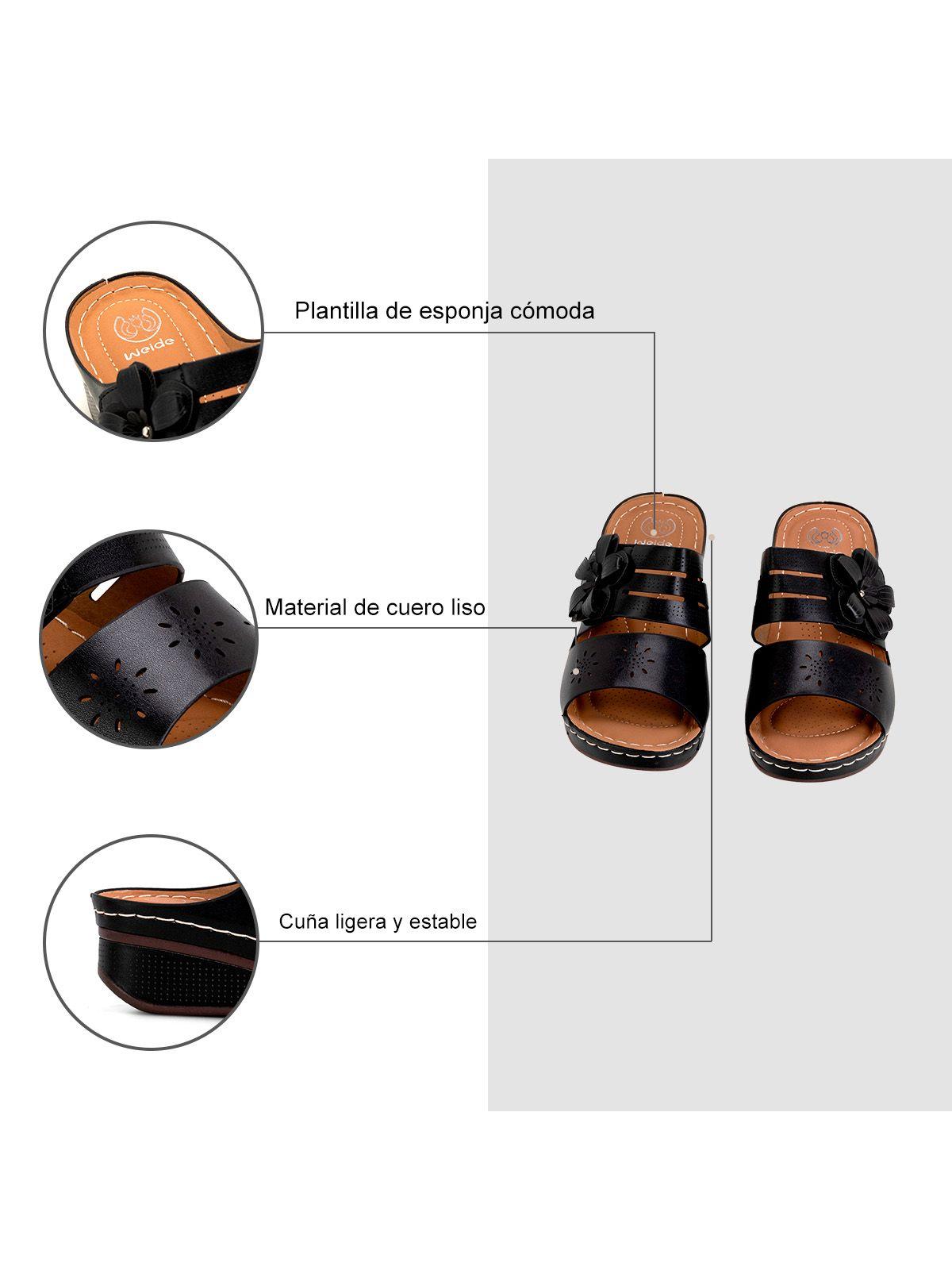 Sandalia Plataforma Negro Casual QIU323 Weide-5