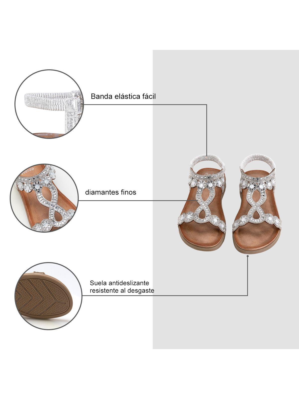 Sandalia Plana Plateado Casual JS53 Weide-5