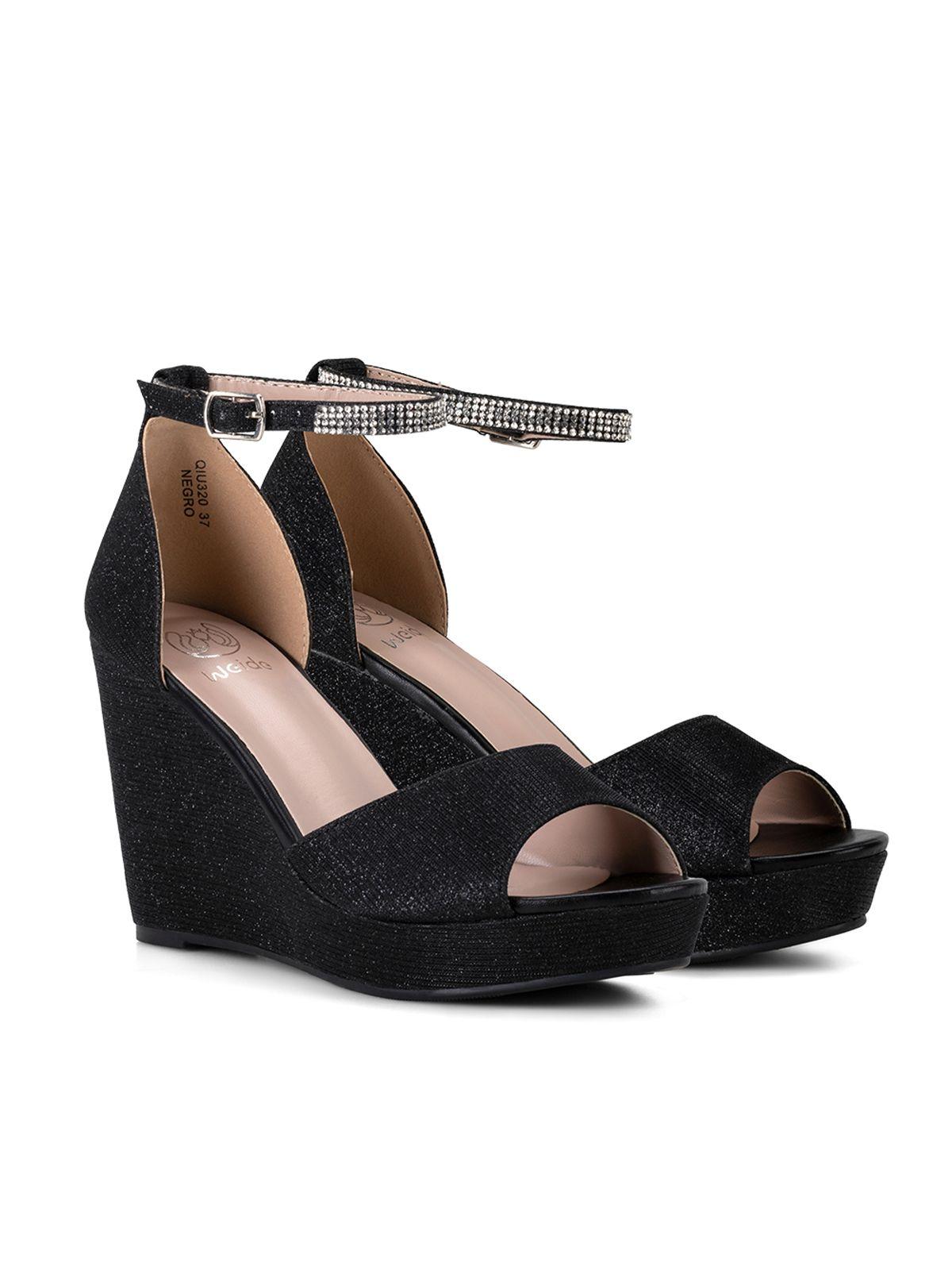 Sandalia Plataforma Negro Fiesta QIU320 Weide-2