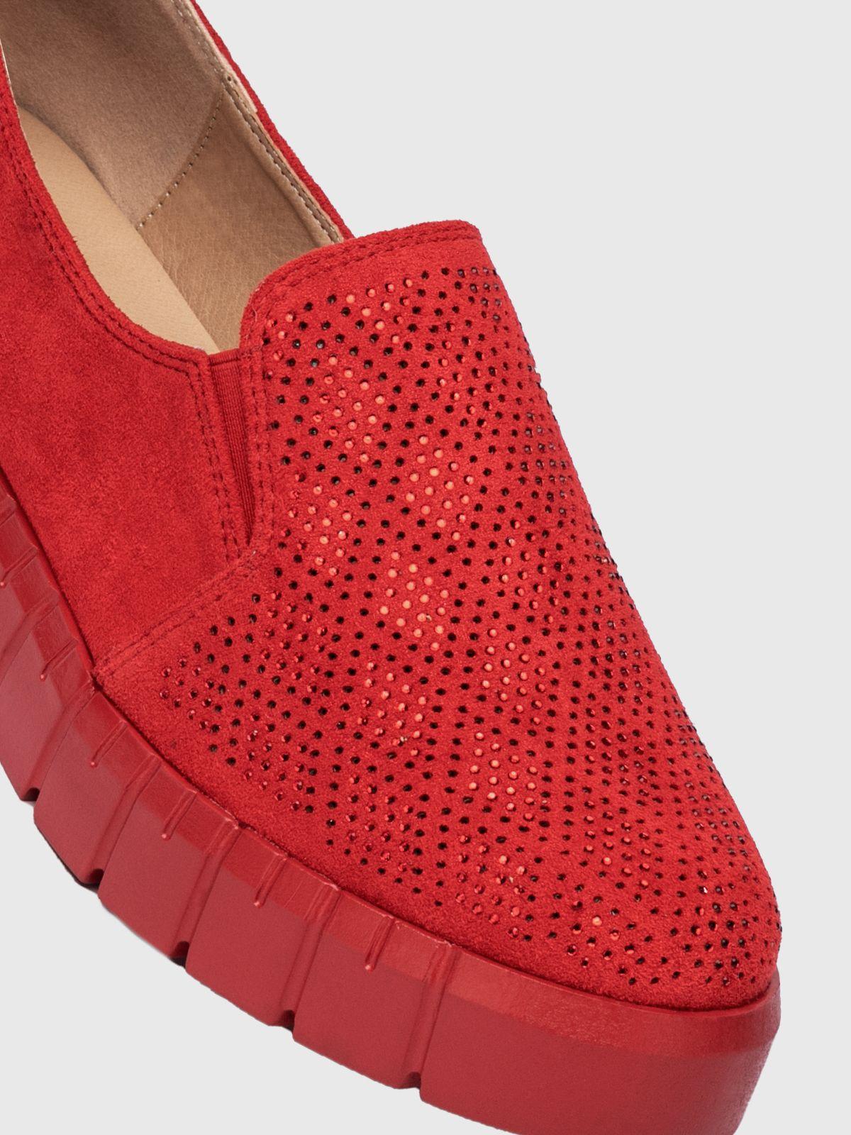 Zapatilla  Mujer Abrilera Rojo Weide-5