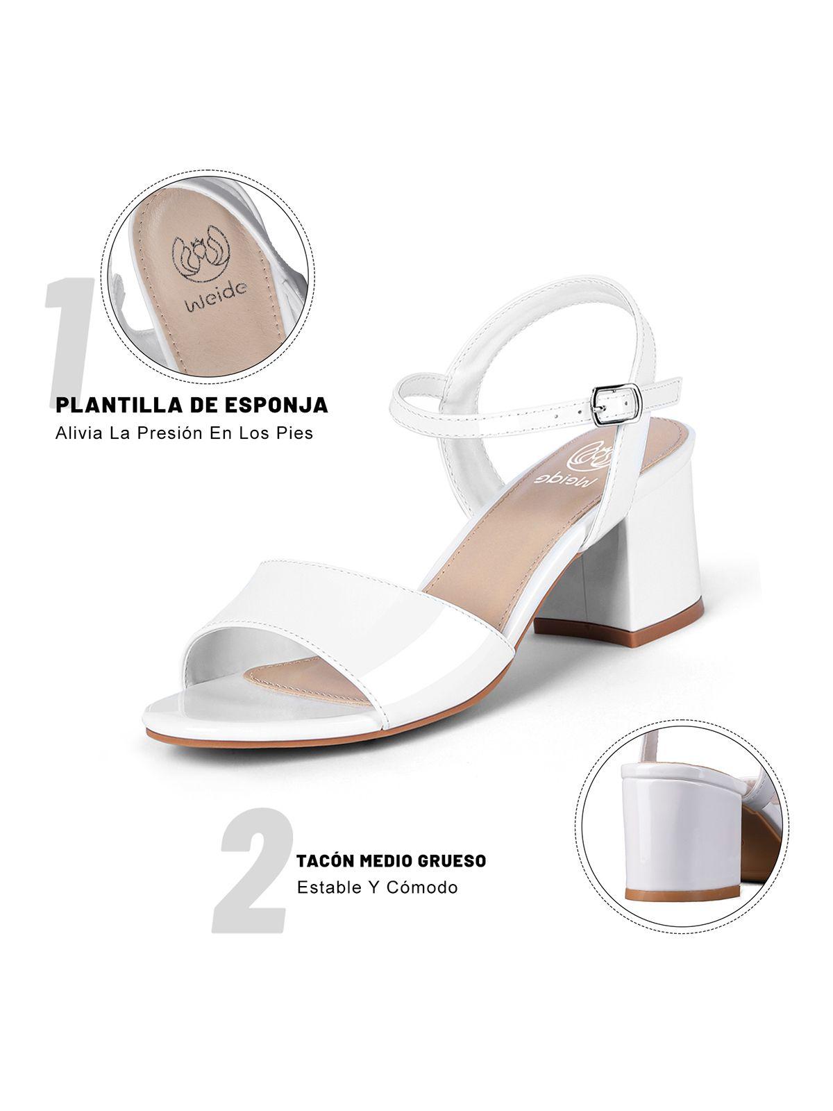 Sandalia Casual Taco Blanca Mujer Weide GH64-6