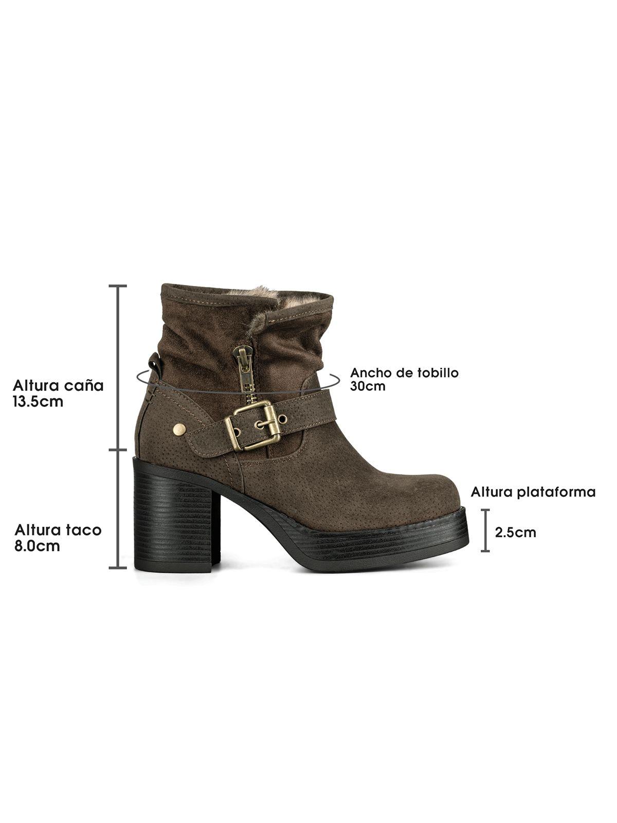 Botin Casual Mujer Taco Grueso Con Felpa Comodo Weide CZY608-6