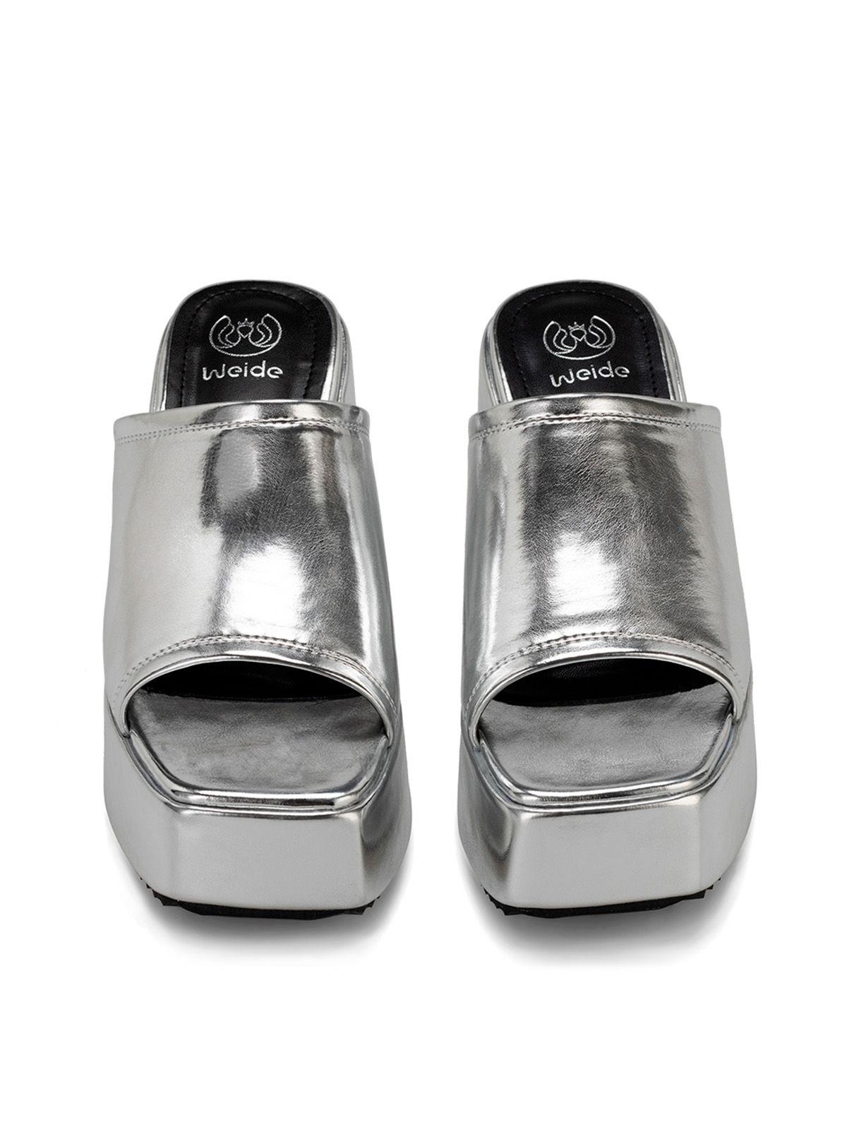 Sandalia Plataforma Plateado Casual LT103 Weide-2