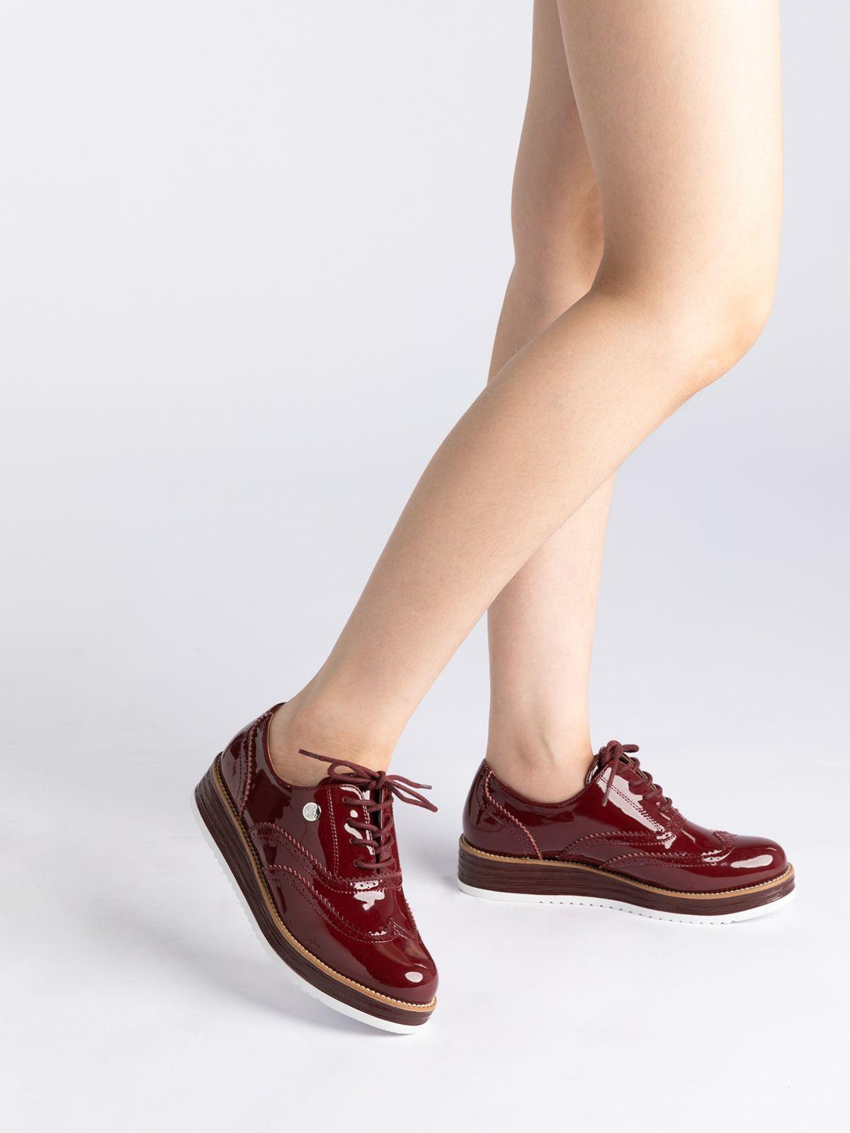 Mocasin Mujer Edith Rojo Oscuro Weide-1