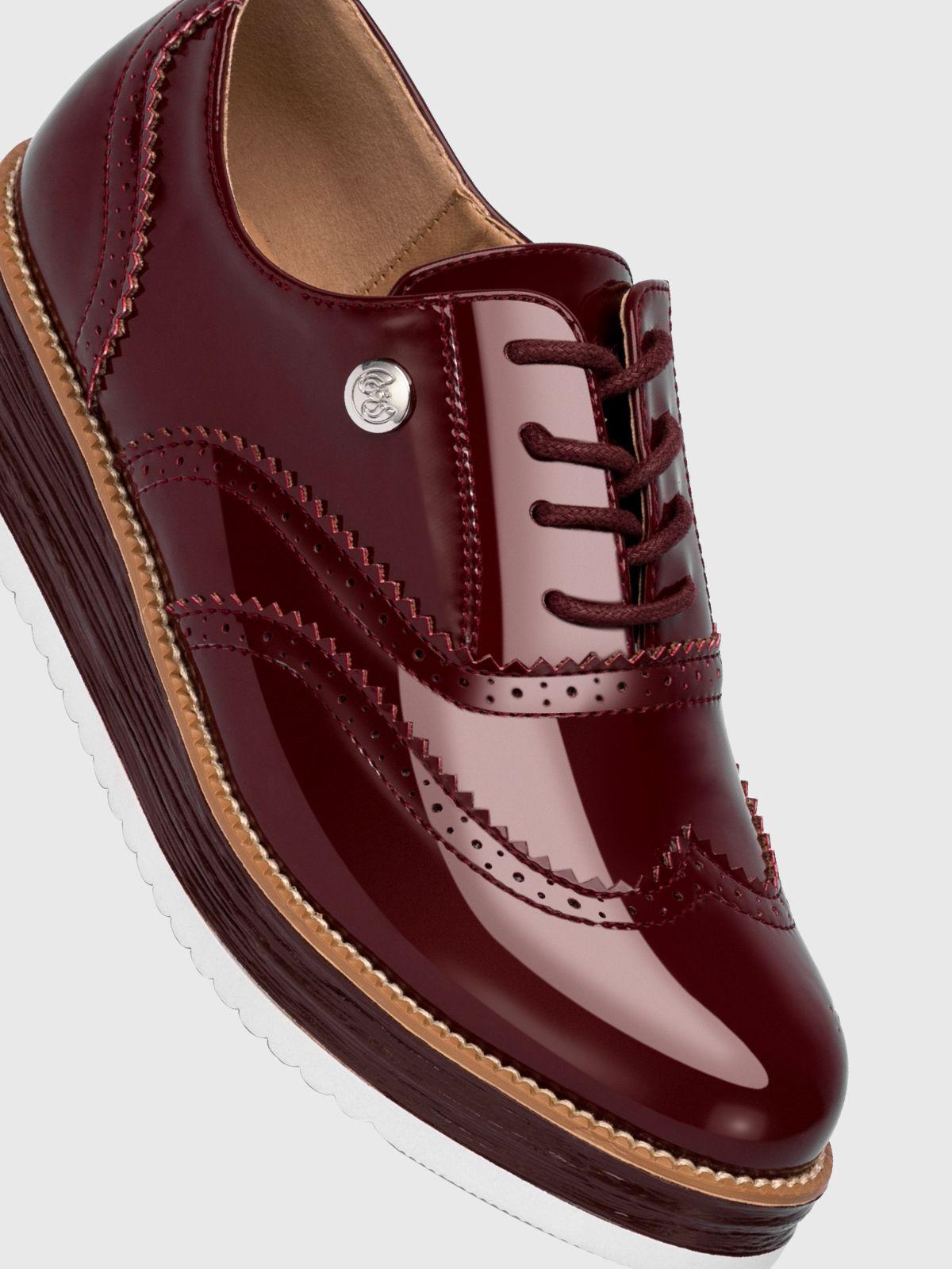 Mocasin Mujer Edith Rojo Oscuro Weide-4