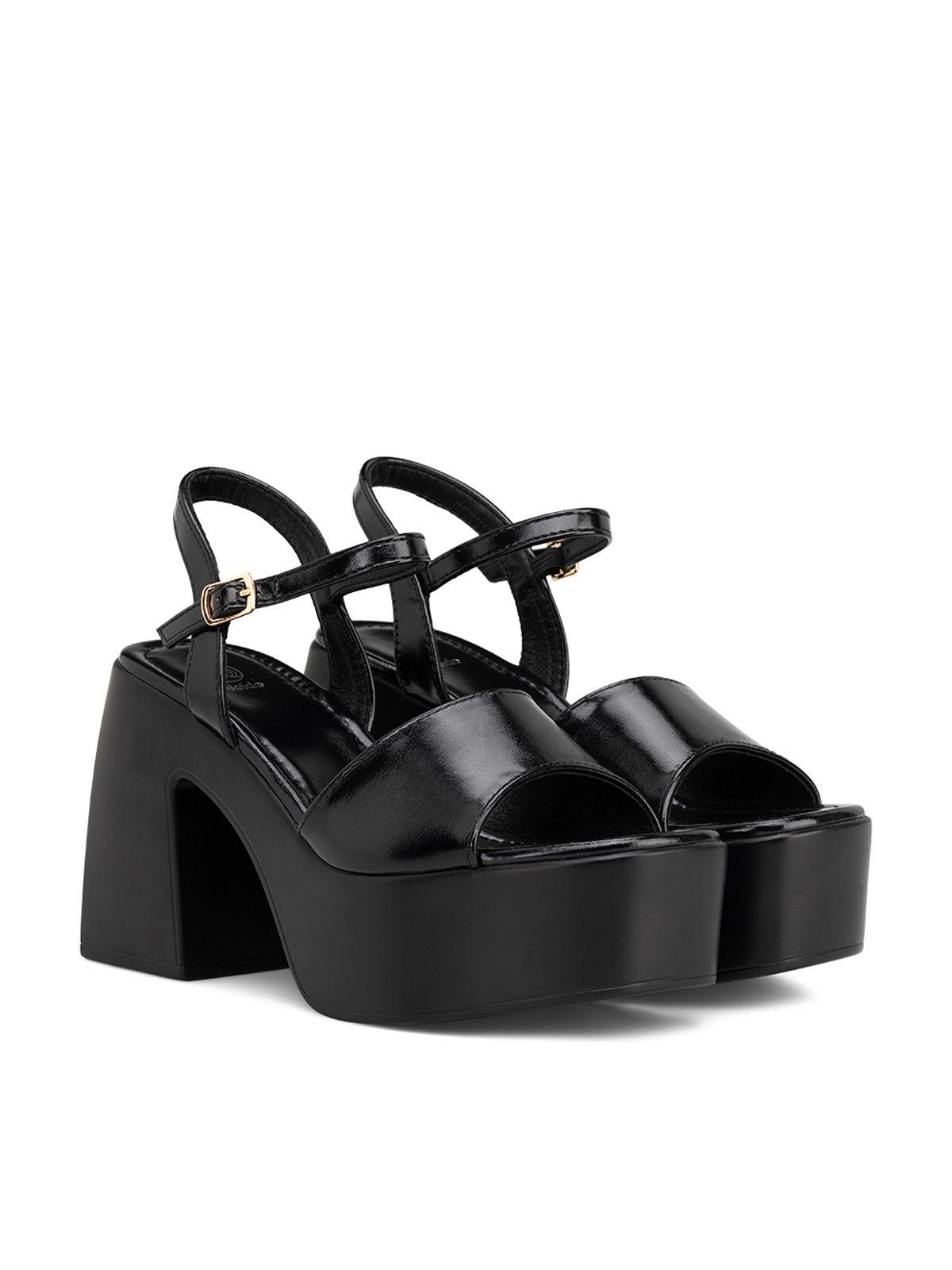Sandalia  Negro Plataforma Tacones Alto Fiesta YJ22 Weide-2