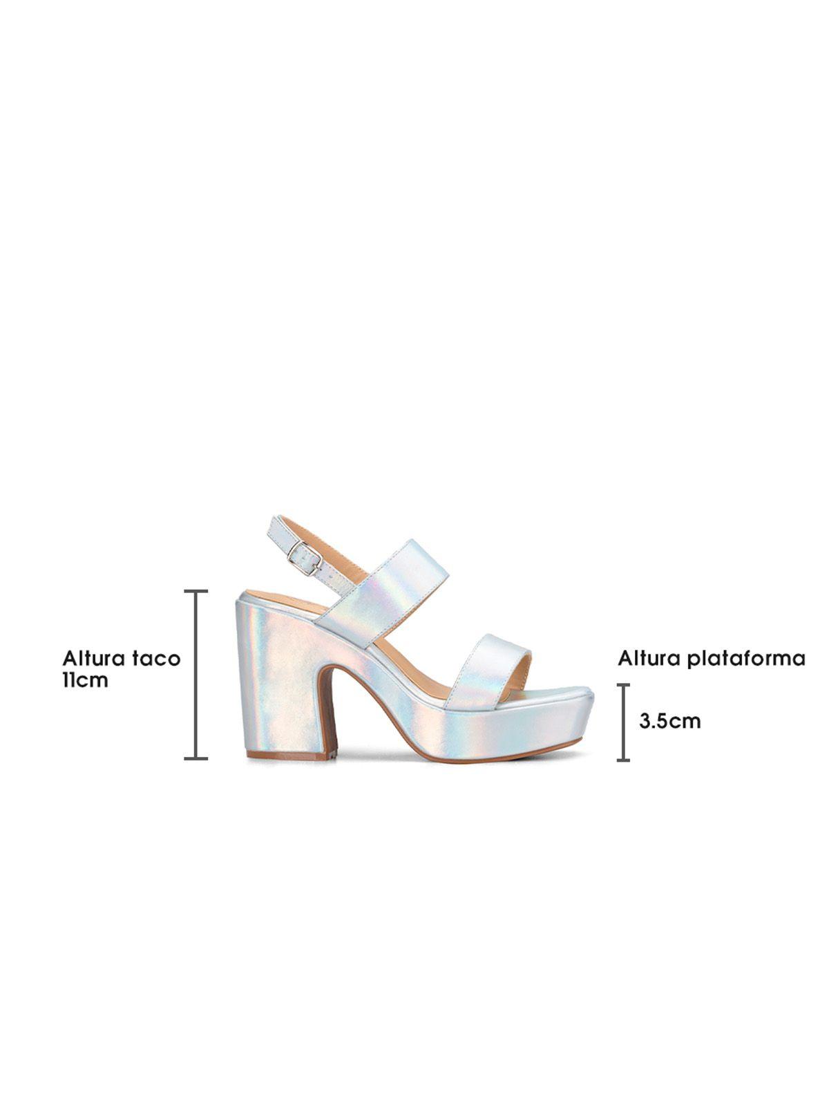 Sandalia Plataforma Plateado Fiesta TFA188 Weide-4