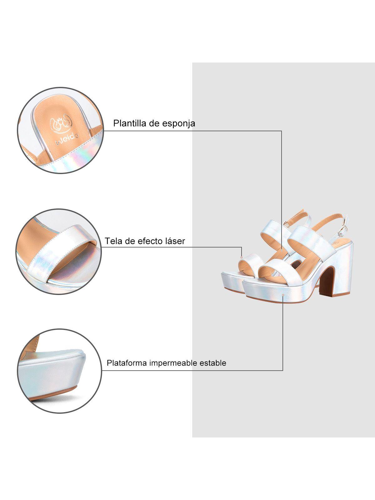 Sandalia Plataforma Plateado Fiesta TFA188 Weide-5