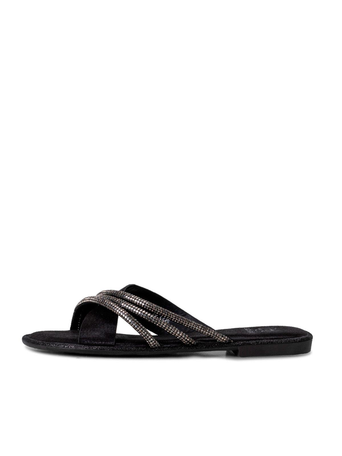 Sandalia Plana Negro Casual JN33 Weide-1