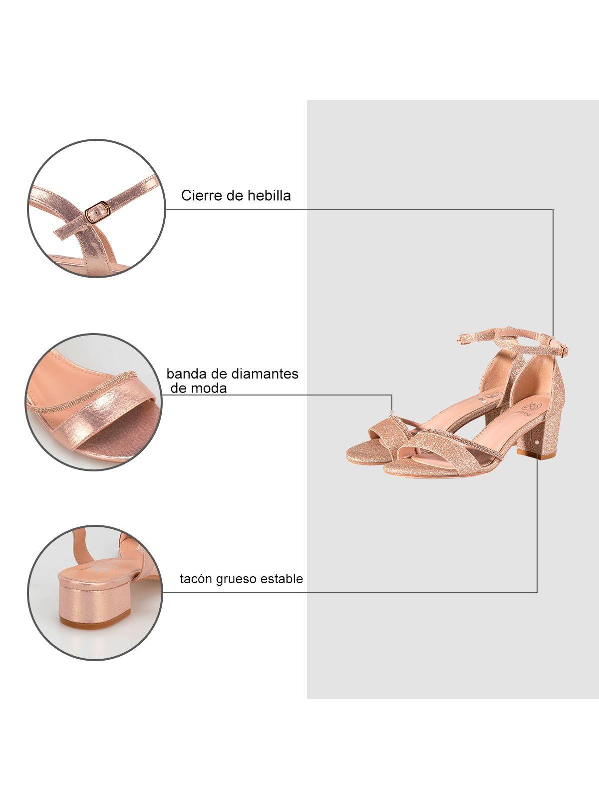 Sandalia Taco Fiesta Champan Mujer Weide YOU132-7