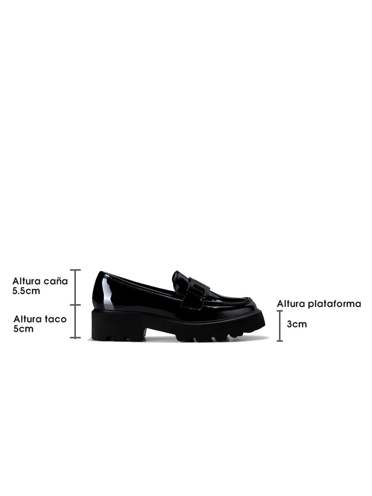 Mocasín Charol Plataforma Negro Casual Mujer Weide QIU288-5