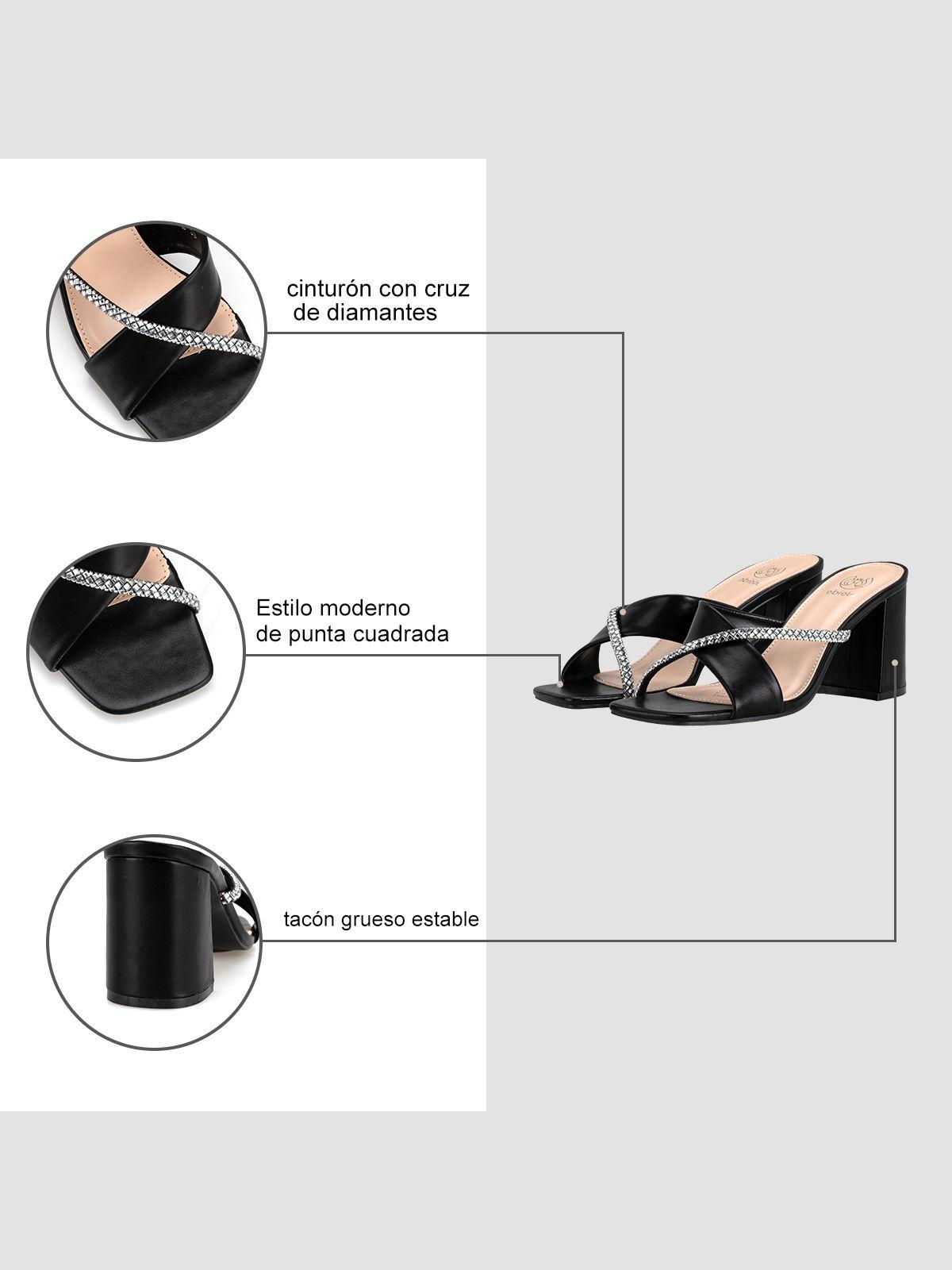 Sandalia Taco  Negro Fiesta GH92 Weide-5