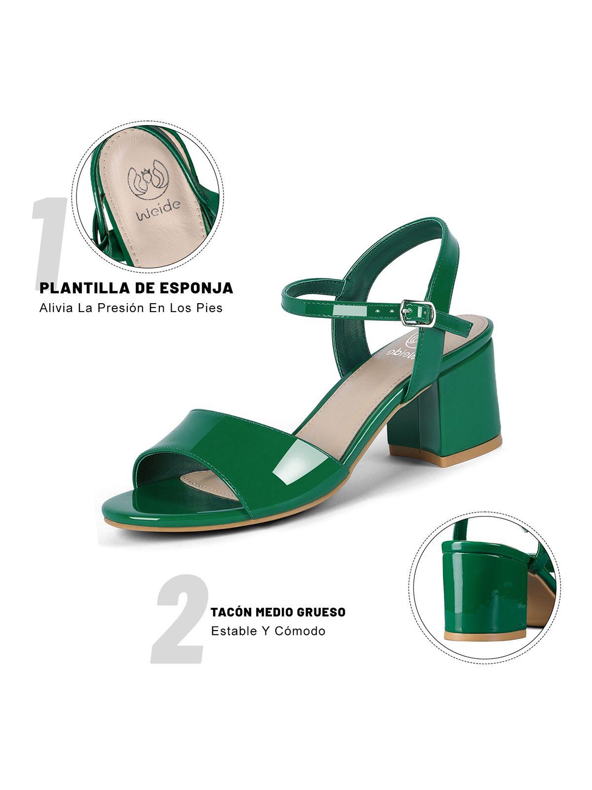 Sandalia Casual Taco Verde Mujer Weide GH64-6