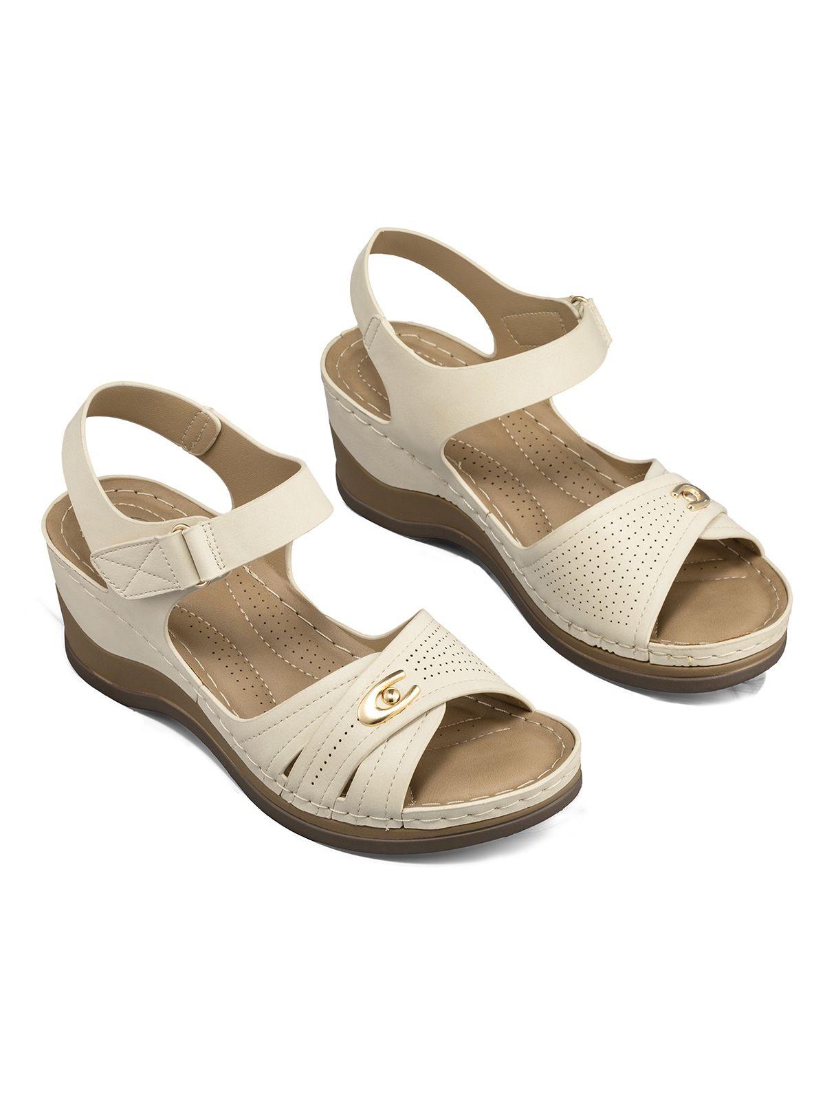 Sandalia Casual Con velcro Taco Cuña Mujer Weide JS75-4
