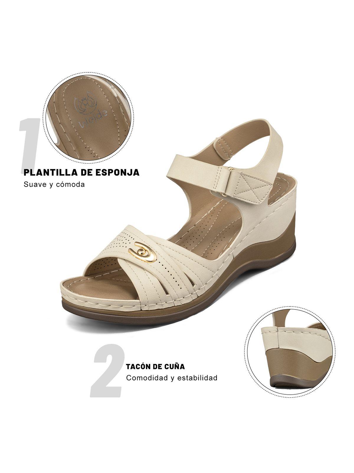 Sandalia Casual Con velcro Taco Cuña Mujer Weide JS75-6