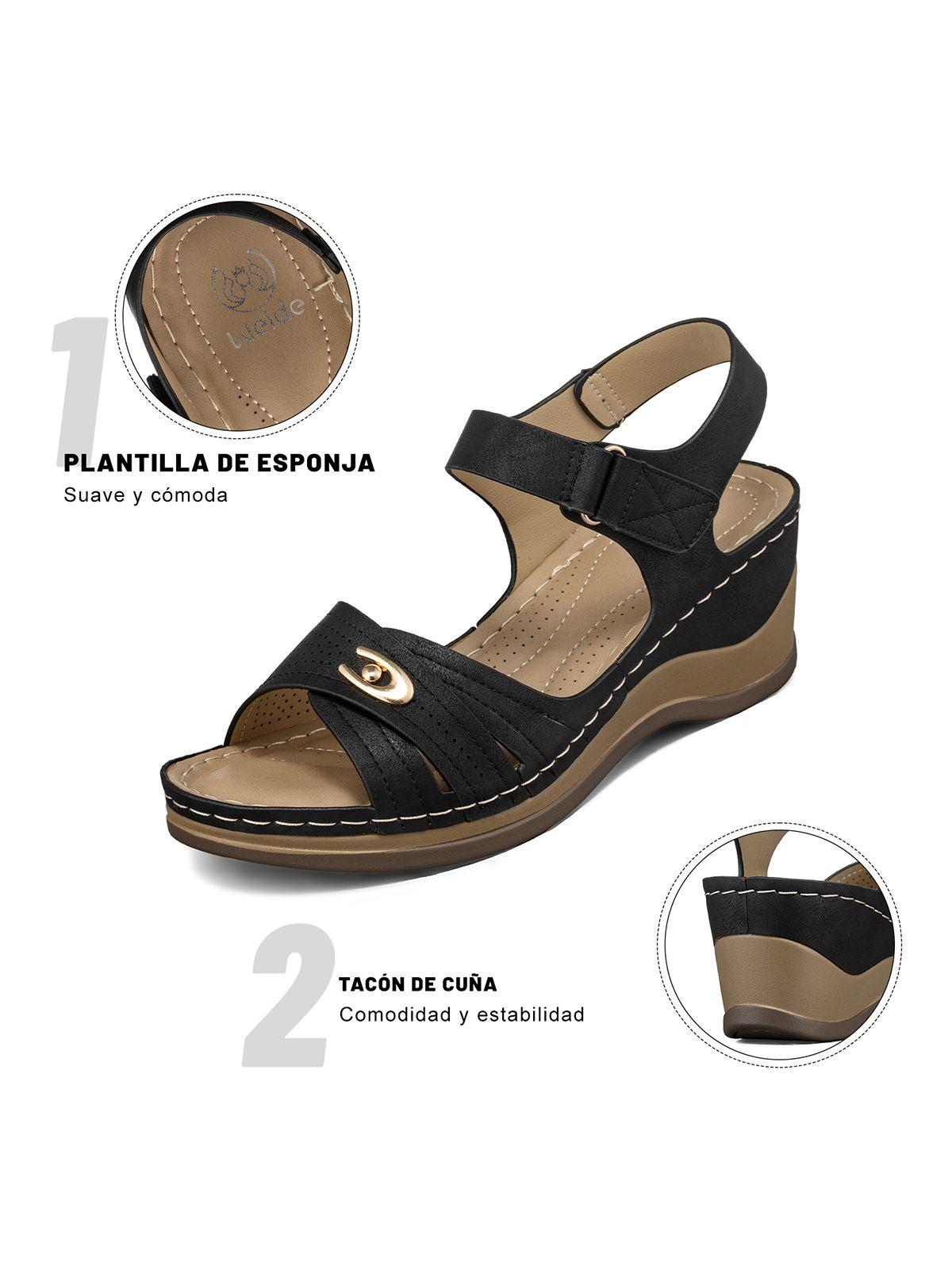 Sandalia Casual Con velcro Taco Cuña Mujer Weide JS75-6