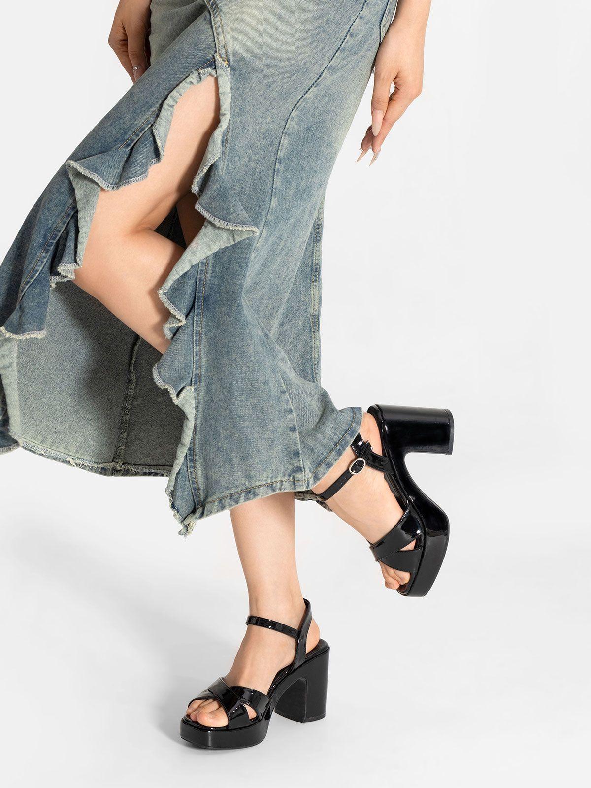 Sandalias Casual Taco Alto Mujer Fiesta Elegante Weide YL86-2