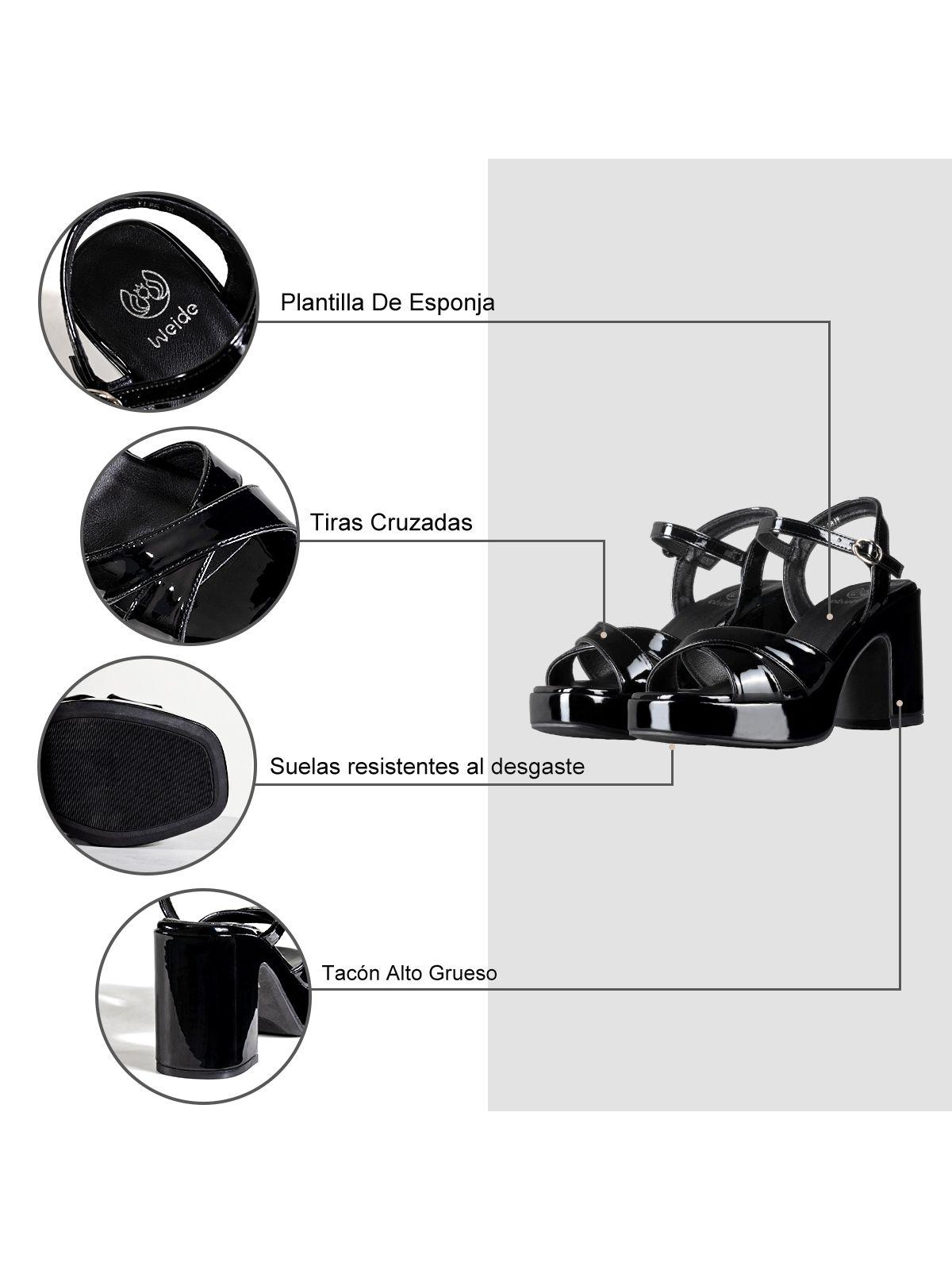 Sandalias Casual Taco Alto Mujer Fiesta Elegante Weide YL86-7