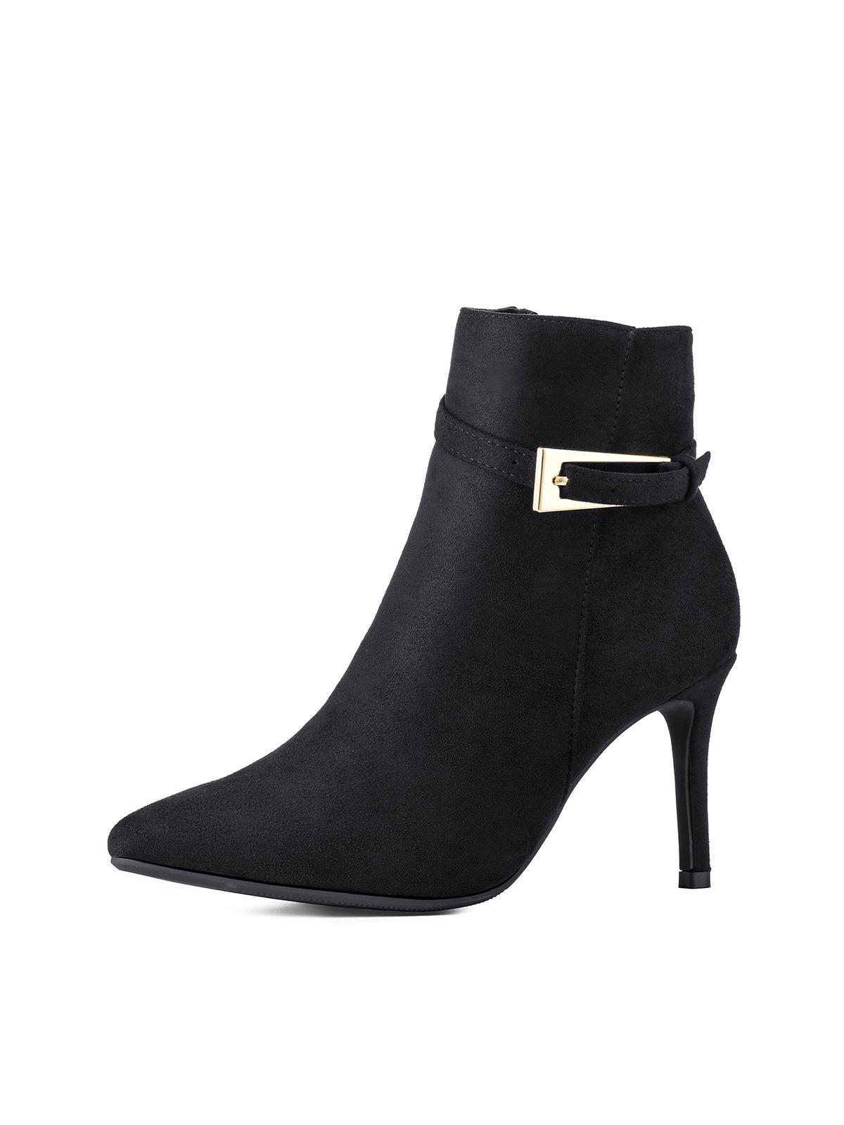 Botín Taco Alto Mujer Casual PU Textil Weide HX530-0